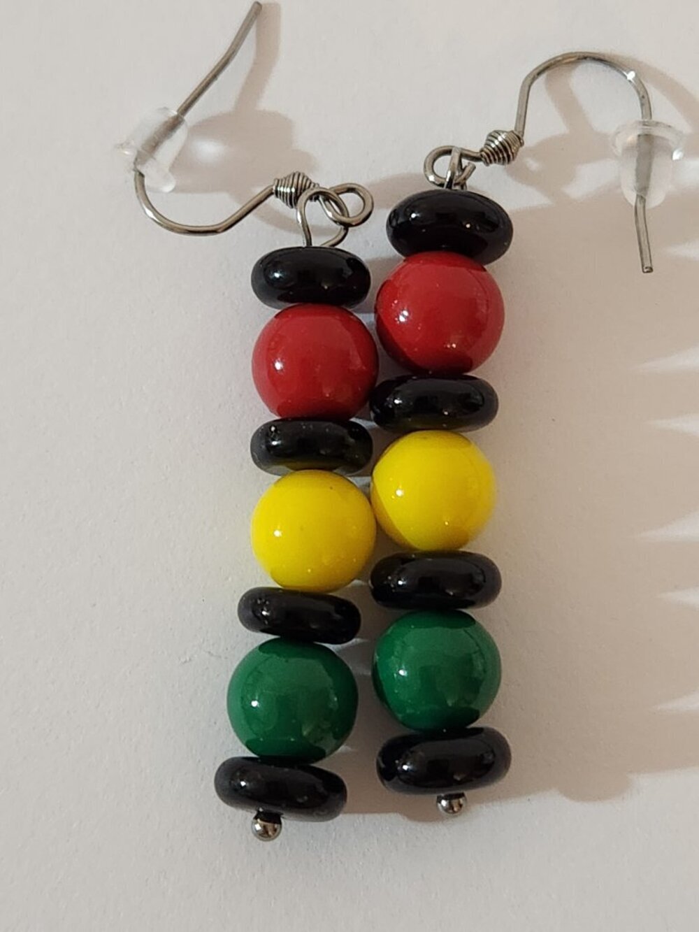 Hand Crafted Necklace and Earrings Set Juneteenth Red Yellow Green Black - Picture 7 of 7